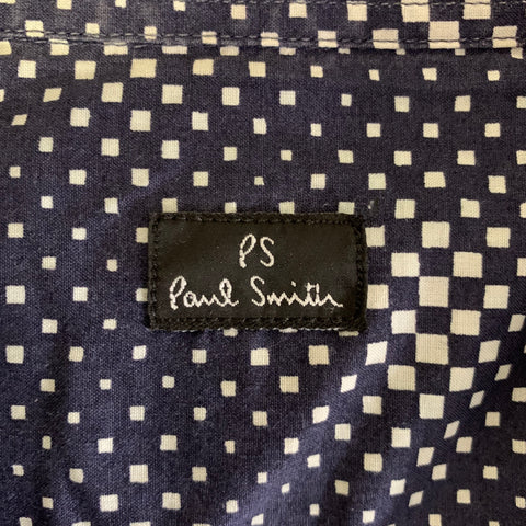 PS by PAUL SMITH Size S Navy White Gradient Cotton Cutaway Long Sleeve Shirt