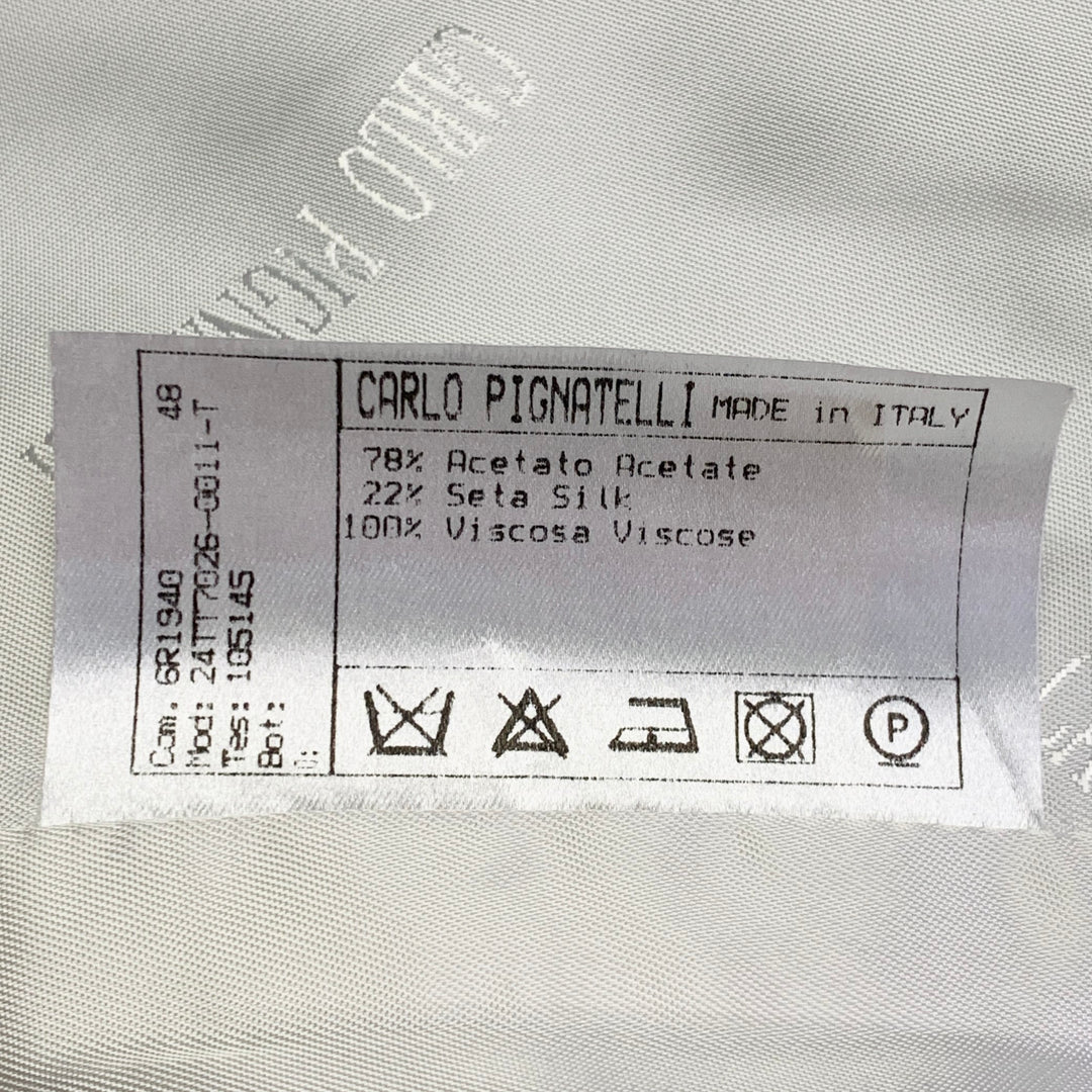 CARLO PIGNATELLI CERIMONIA Size 38 Cream Acetate Silk V-Neck Vest