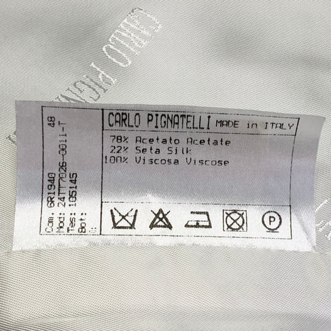 CARLO PIGNATELLI CERIMONIA Size 38 Cream Acetate Silk V-Neck Vest
