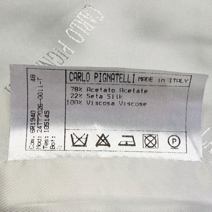 CARLO PIGNATELLI CERIMONIA Size 38 Cream Acetate Silk V-Neck Vest