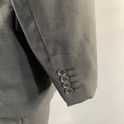 CALVIN KLEIN COLLECTION Chest Size 40 Grey Dark Wool Notch Lapel Suit
