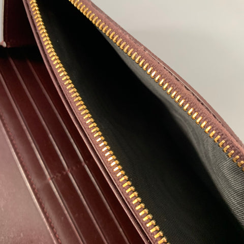 SAINT LAURENT Amarena Burgundy Leather Wallet