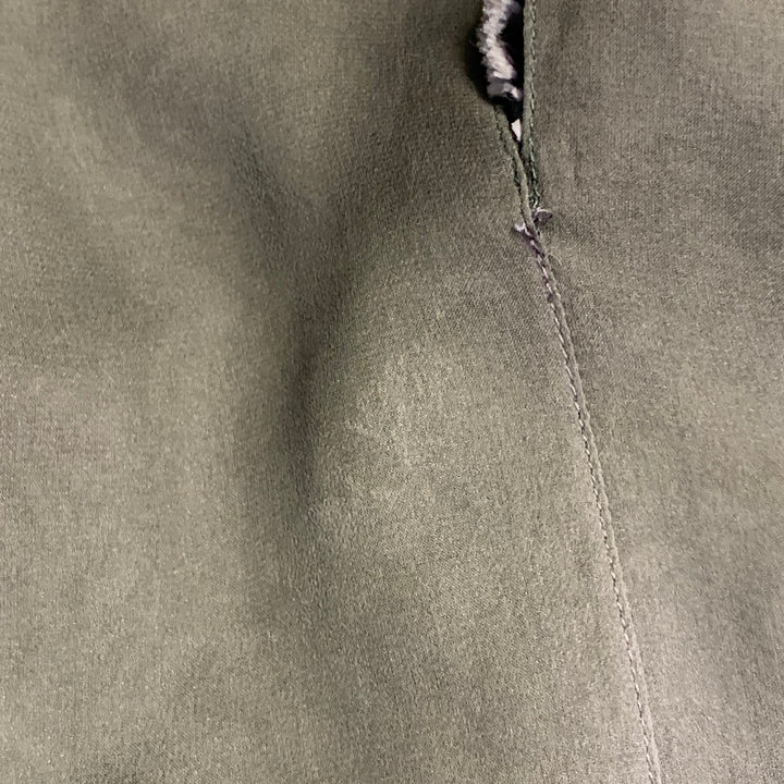 GEOFFREY BEENE Size 6 Grey Green Brown Silk Polyester Velvet Top Skirt Set