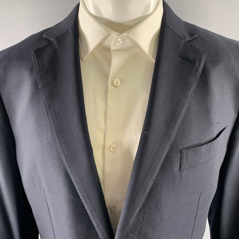 ERMENEGILDO ZEGNA Size 42 Navy Wool Notch Lapel Sport Coat