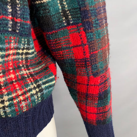 POLO by RALPH LAUREN Size M Multi Color Patchwork Wool Crew Neck Sweater