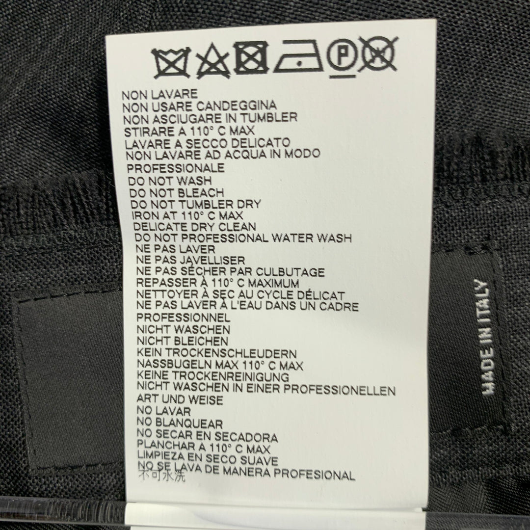 DSQUARED2 Size 38 Grey Black Checkered Wool Raw Edge Dress Pants