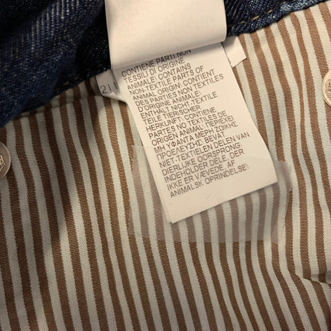 BRUNELLO CUCINELLI Size 36 Blue Indigo Distressed Cotton Button Fly Jeans