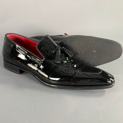 MAGNANNI Size 13 Black Patent Leather Tassels Loafers