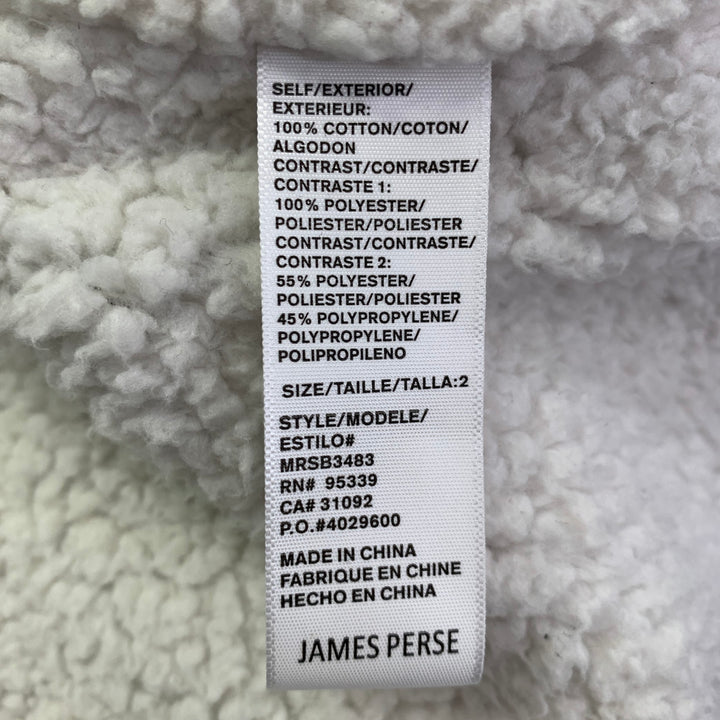 JAMES PERSE Size M Black Cotton Faux Shearling One Pocket Shirt Jacket