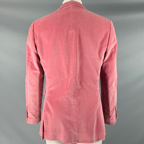 BURBERRY Size 40 Pink Velvet Notch Lapel Sport Coat