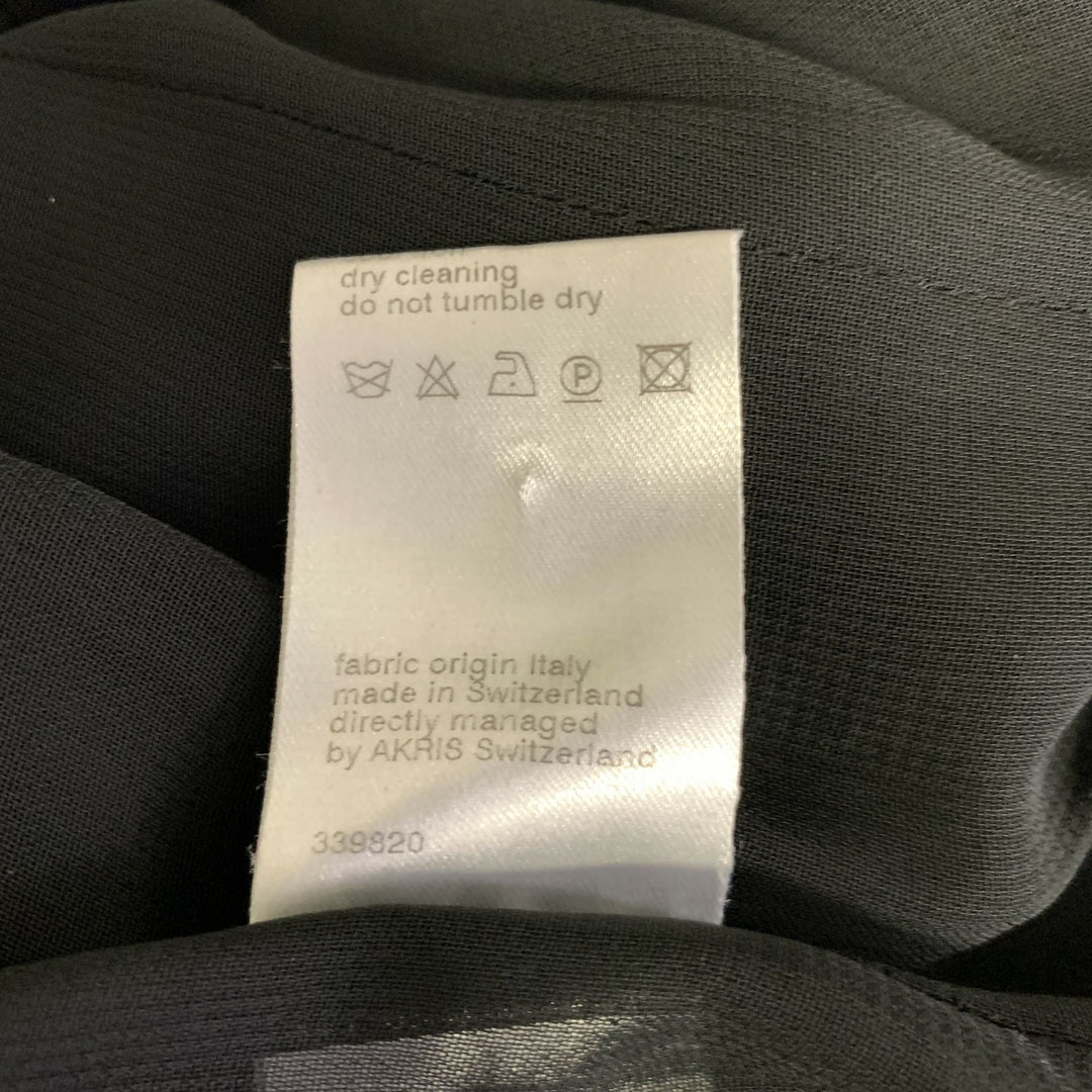 AKRIS Size 8 Black Wool A-Line Knee-Length Cocktail Dress