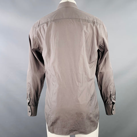DOLCE & GABBANA LUXURY Size S Grey Charcoal Spread Collar Long Sleeve Shirt