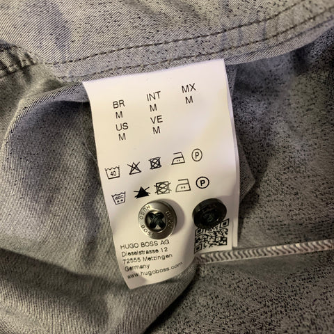 HUGO BOSS Size M Grey Plaid Cotton Long Sleeve Shirt