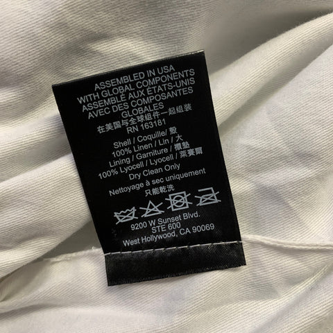 RHUDE Size S Blue White Color Block Linen Bomber Jacket