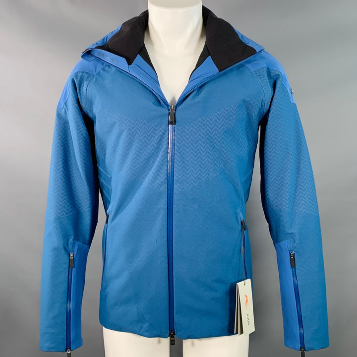KJUS Size M Freelite Blue Chevron Polyester Ski Jacket