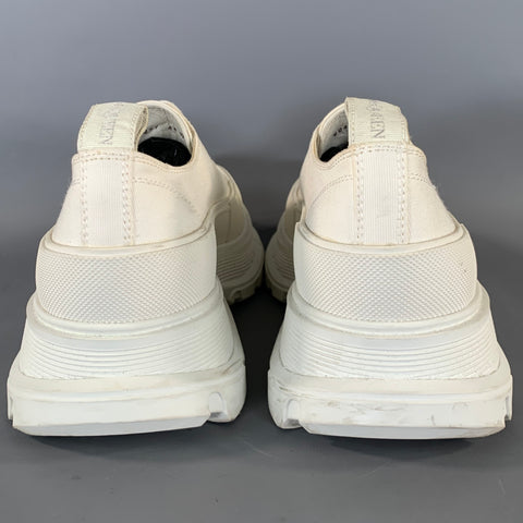 ALEXANDER MCQUEEN Size 8 White Canvas Lace Up Lace Up Shoes
