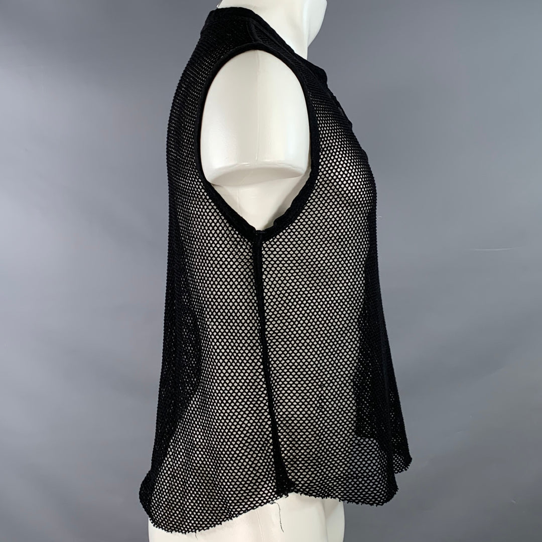 ZADIG & VOLTAIRE Size S Black Mesh Henley Vest