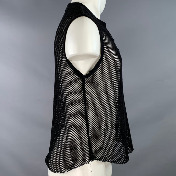 ZADIG & VOLTAIRE Size S Black Mesh Henley Vest