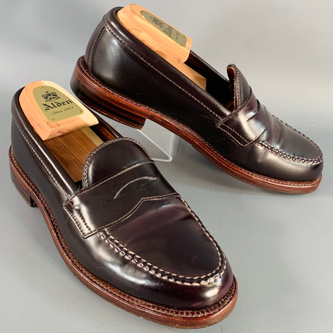 ALDEN Size 6.5 D6207 Color 8 Horween Cordovan Leather Penny Loafers Sui Generis Designer Consignment ALDEN Size 6.5 D6207 Color 8 Horween Cordovan Leather Penny Loafers Sui Generis Designer Consignment