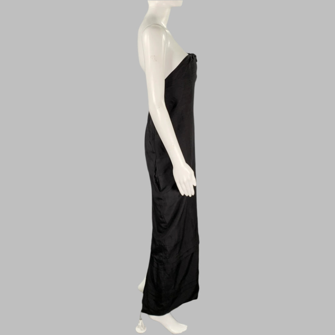 PROENZA SCHOULER Size 6 Black Silk Strapless Knot Dress