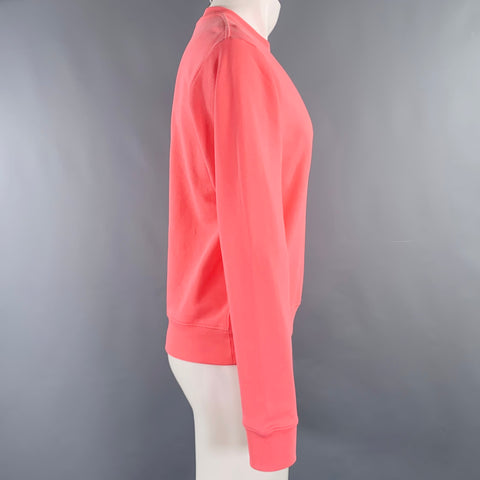 DRIES VAN NOTEN Size S Pink Coral Cotton Crew Neck Sweatshirt