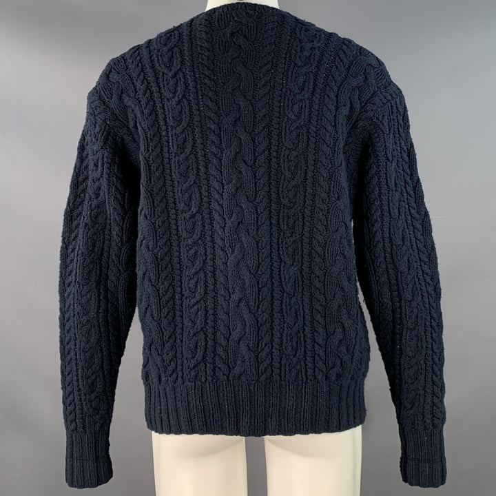 POLO by RALPH LAUREN Size M Navy Cotton Chunky Cable Knit Sweater
