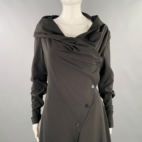 ELM DESIGN Size S Black Polyester Asymmetrical Coat