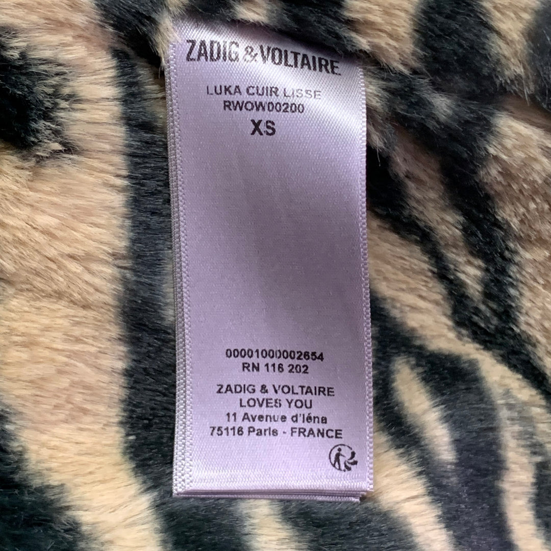 ZADIG & VOLTAIRE Size XS Luka Black Lambskin Leather Bomber Jacket