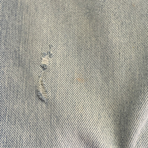 SAINT LAURENT Size 31 Blue Distressed Cotton Tapered Zip Fly Jeans
