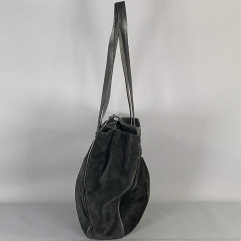 GUCCI Black Suede Leather Tote Bags