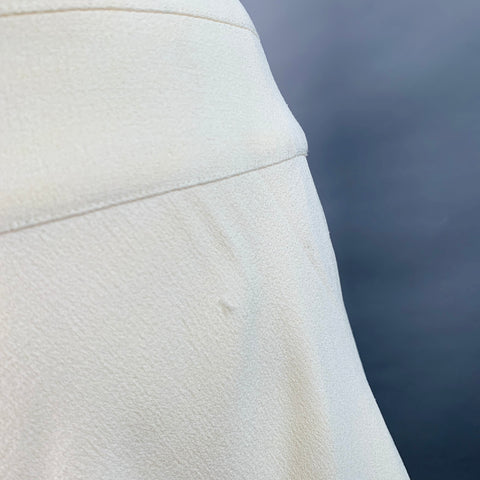 CHANEL Vintage 2003 Size 8 Cream Acetate Blend Ruffled Tulip Below Knee Skirt