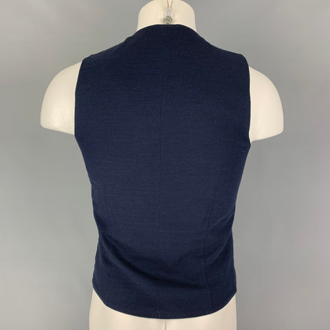 ROYAL ROW Size 36 Navy Wool Cotton V-Neck Vest