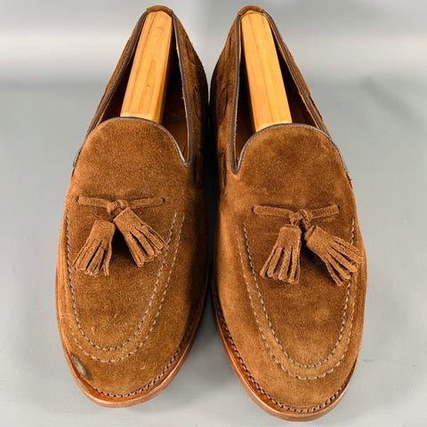 SANDERS Size 10 -Finchley- Brown Suede Tassels Loafers