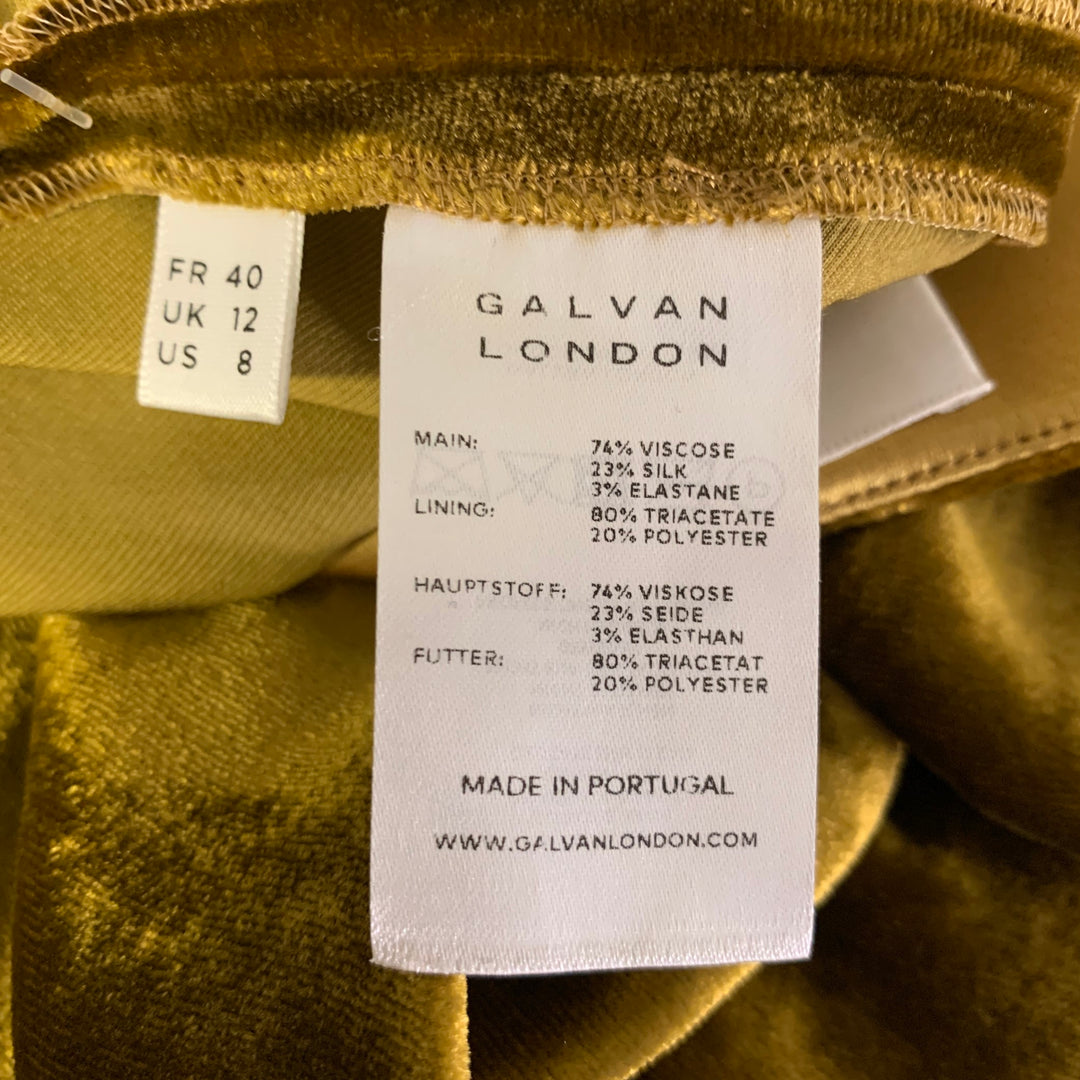 GALVAN LONDON Size 8 Gold Viscose Blend Palazzo Pants