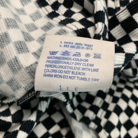 VERSACE JEANS Size S Black White Checkered Cotton Long Sleeve Shirt