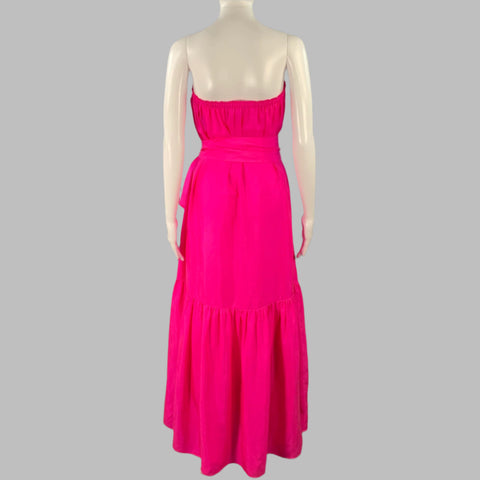 Robe bustier en soie à volants ANAAK taille XS rose sakura