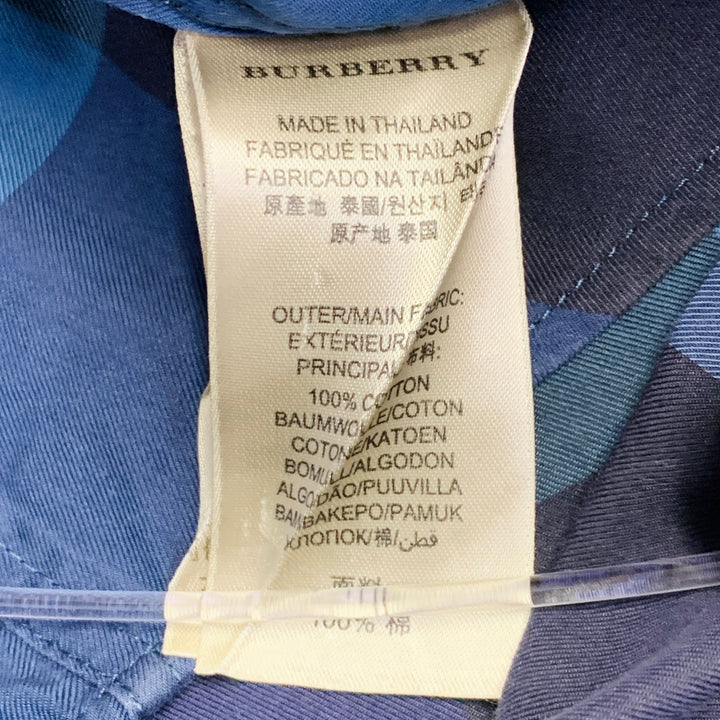 BURBERRY BRIT Size L Blue Navy Plaid Cotton One Pocket Long Sleeve Shirt