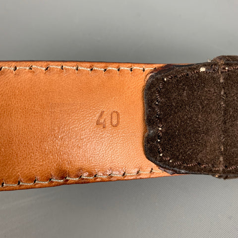 HARRIS DAL for Barneys New York'  Size 36 Brown Suede Silver Buckle Belt