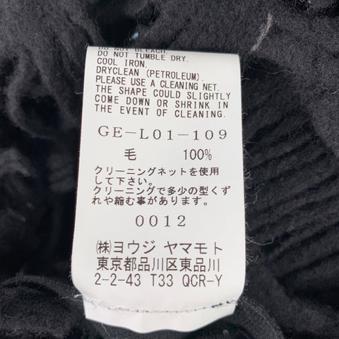 YOHJI YAMAMOTO Black Wool Woven  Scarf