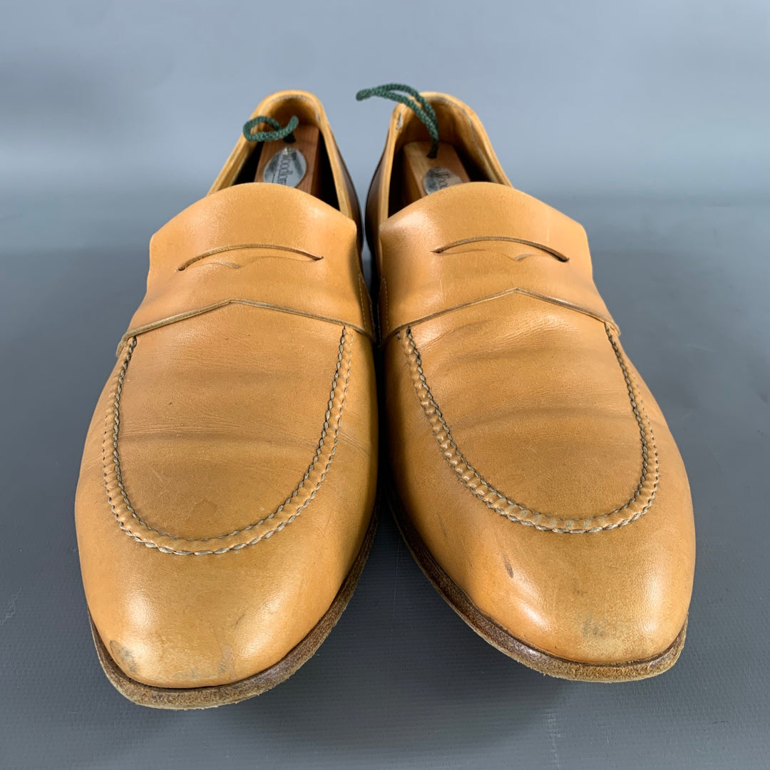 JOHN LOBB Size 9 Tan Leather Penny Loafers