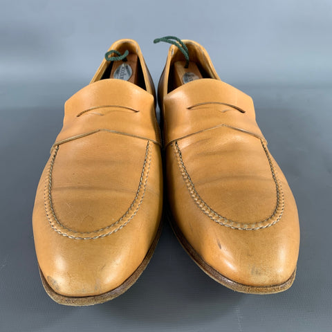 JOHN LOBB CHENTENHAM Size 9 Tan Leather Penny Loafers