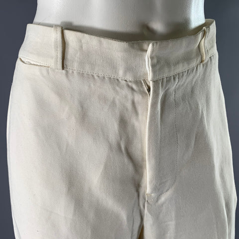 CALVIN KLEIN Size 8 White Linen Viscose Bermuda Shorts