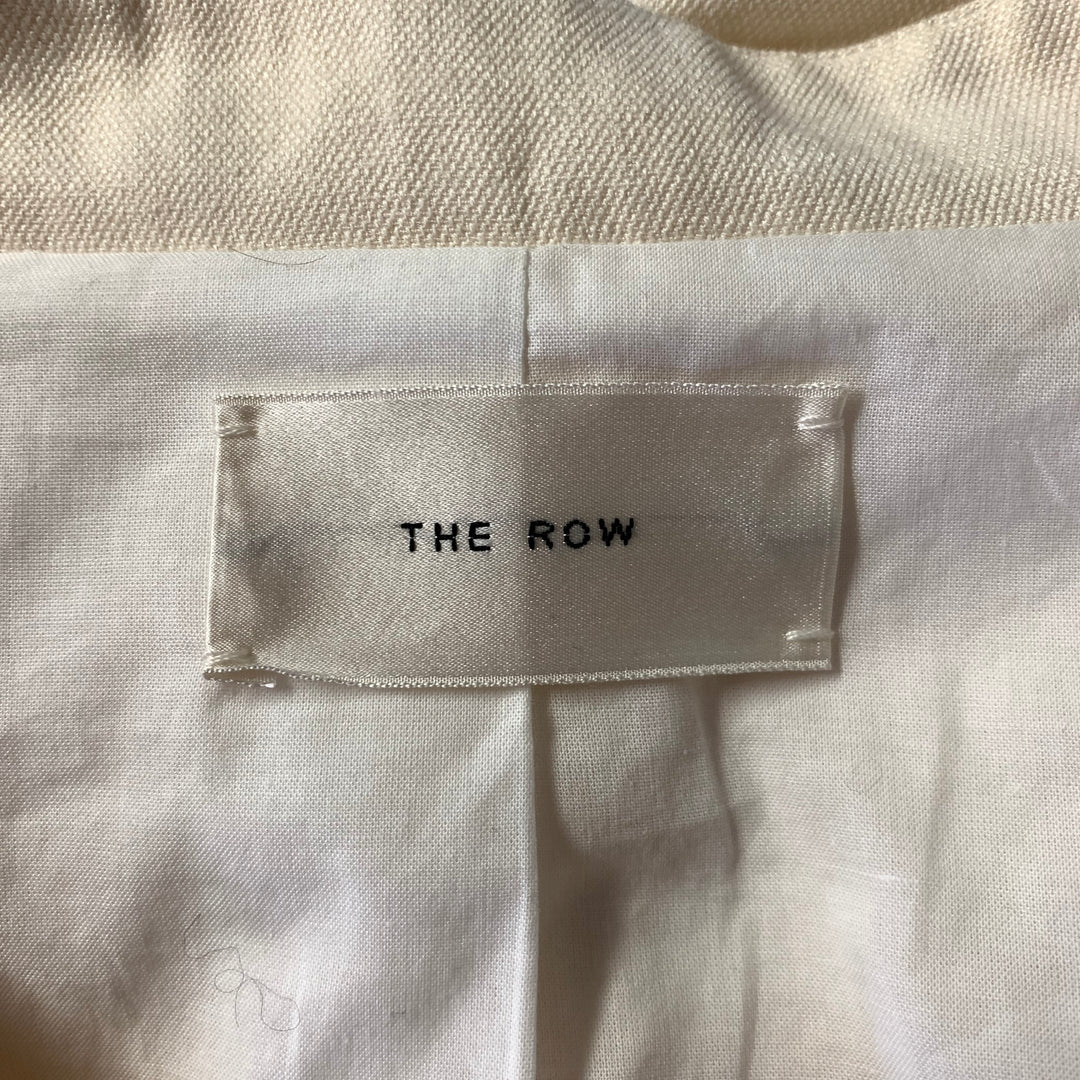 THE ROW Size L Cream Linen Blend Blazer
