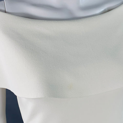 VALENTINO Size XS Cream A-Line Foldover Bateau Cocktail Dress
