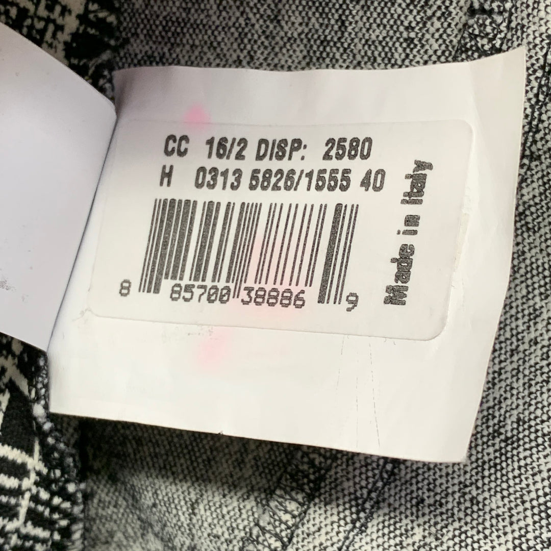 MOSCHINO Size 6 Black White Rayon Crosshatch Five Pocket Skinny Jeans