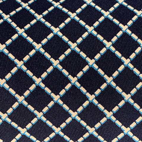HERMES Navy White Diamond 5142 HA Silk Tie