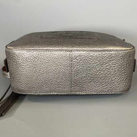 COACH Tan Gunmetal Pebble Grain Leather Shoulder Bag