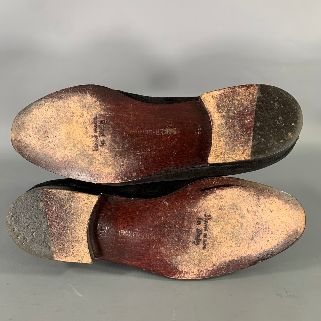 BAKER BENJES Size 9.5 Black Leather Ballet Loafers