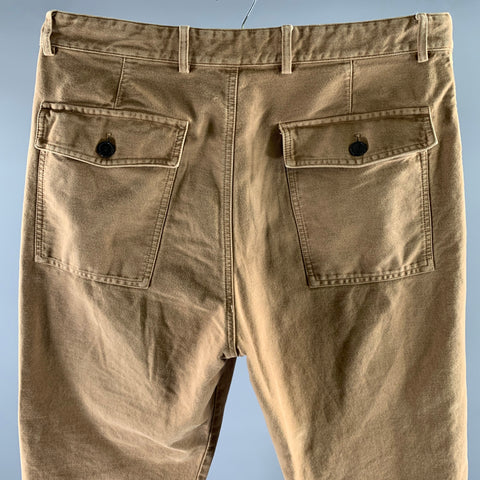 DRIES VAN NOTEN Size 36 Brown Cotton Straight Fit Pants