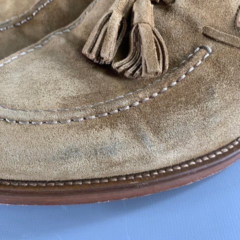 SCAROSSO Size 10.5 Tan Suede Tassels Loafers